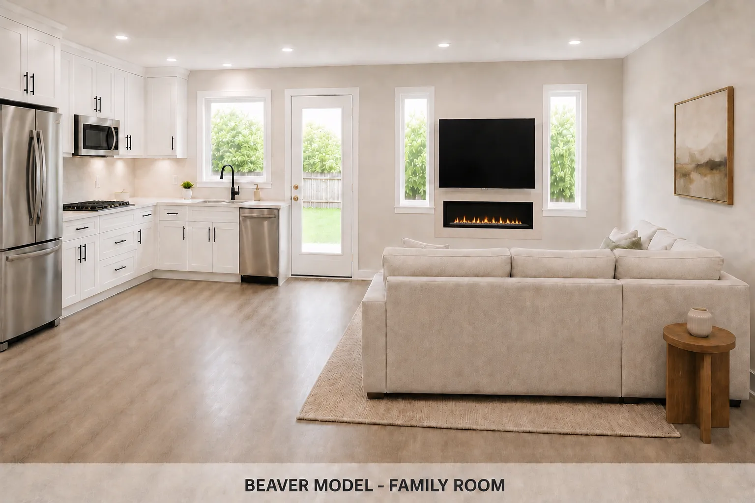 Beaver family room and kitchen