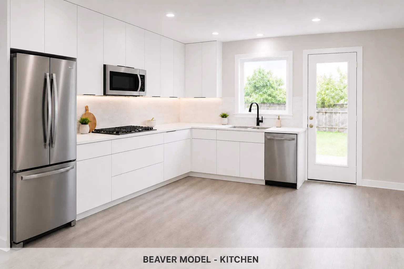 Beaver kitchen looking toward the dining area